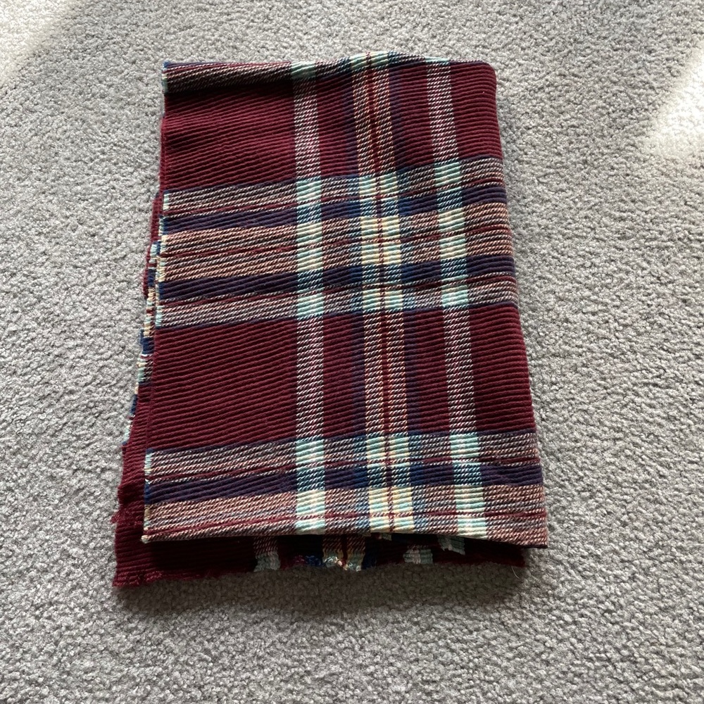 Multicolored, plaid blanket scarf
